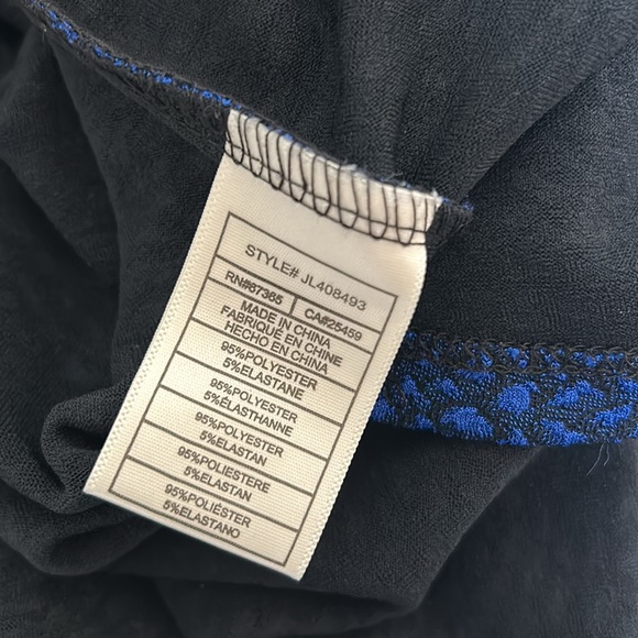 BETSEY JOHNSON WOMEN  MIDI LENGTH DRESS NAVY  LONG SLEEVE FRONT SLIT Sz SMALL - Picture 14 of 15